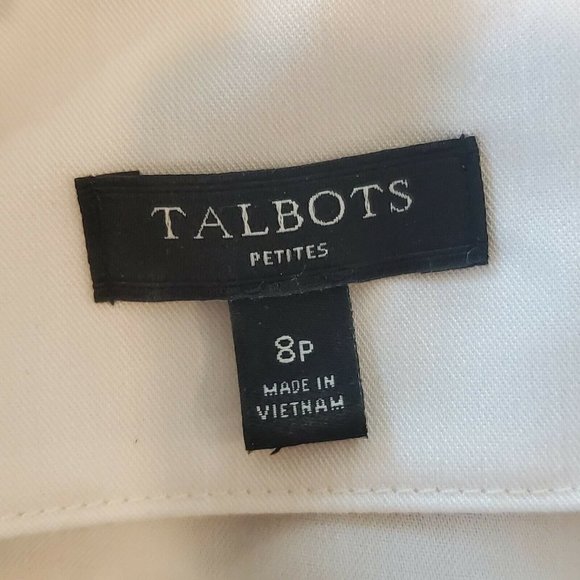 Talbots‎ 8 P Petite Crochet Floral Chevron Shift Dress Black Offwhite - Picture 8 of 9